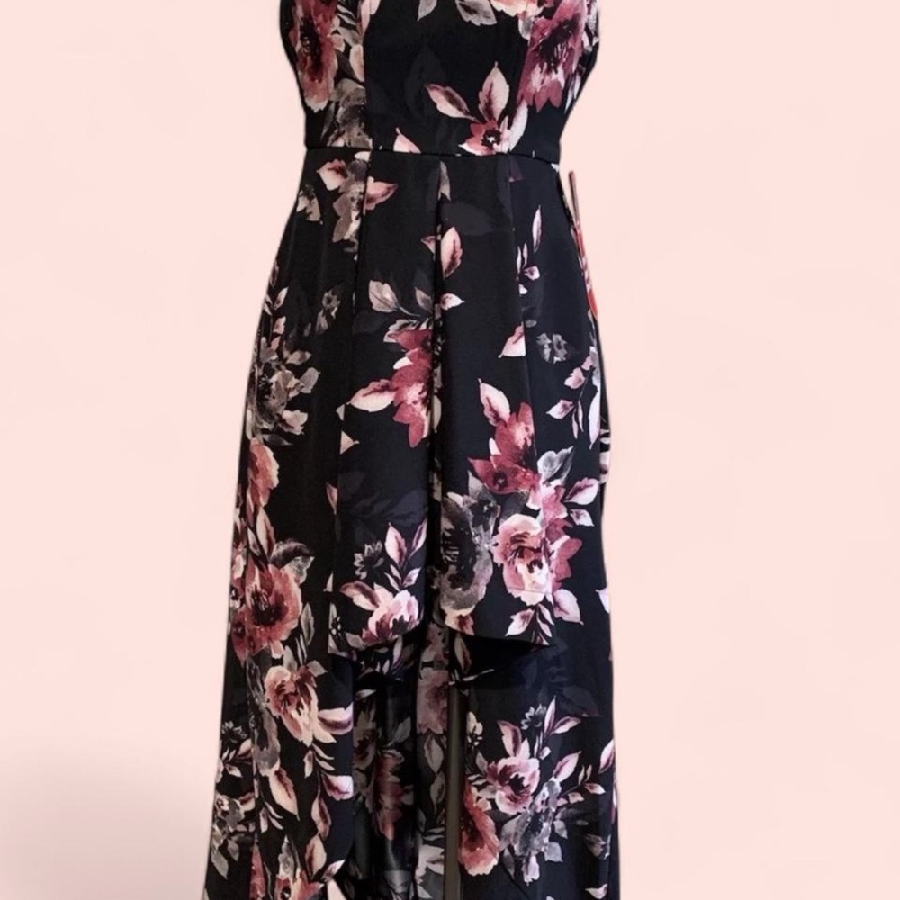 Xtraordinary Pink and White Halter High Low Sundress